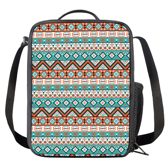 Navajo Geometric Pattern Print Crossbody Lunch Bag