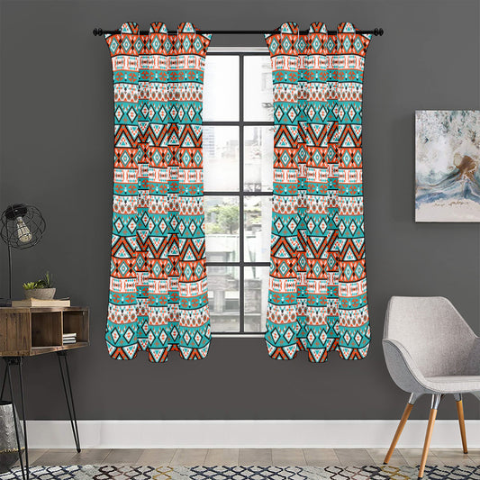 Navajo Geometric Pattern Print Curtain