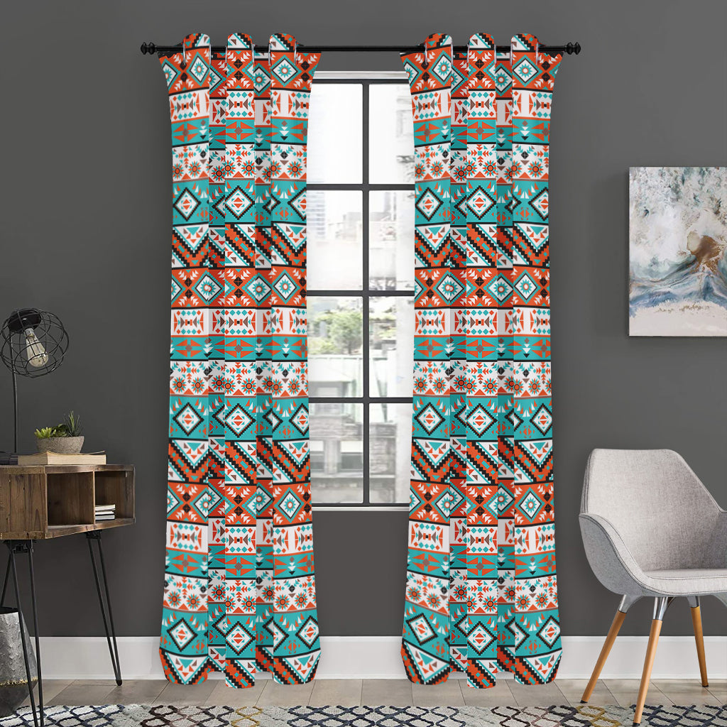Navajo Geometric Pattern Print Curtain