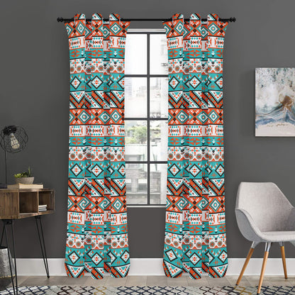 Navajo Geometric Pattern Print Curtain