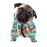 Navajo Geometric Pattern Print Dog Zip Up Hoodie