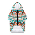Navajo Geometric Pattern Print Dog Zip Up Hoodie
