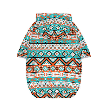 Navajo Geometric Pattern Print Dog Zip Up Hoodie