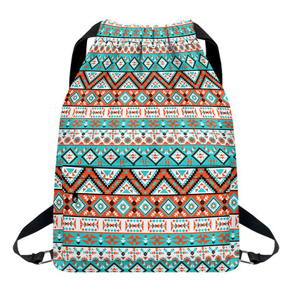 Navajo Geometric Pattern Print Drawstring Backpack
