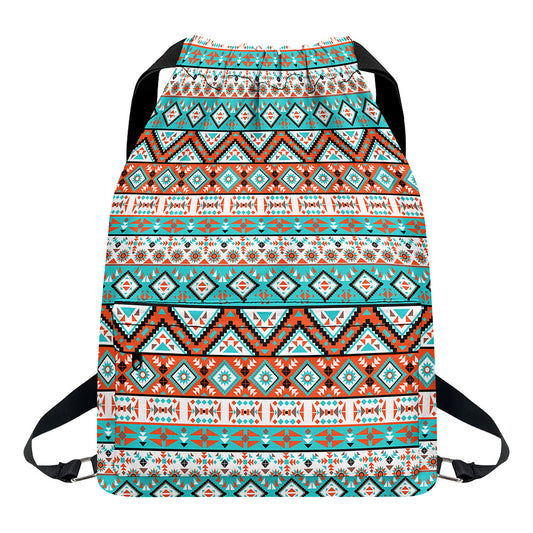 Navajo Geometric Pattern Print Drawstring Backpack