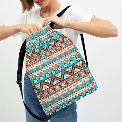 Navajo Geometric Pattern Print Drawstring Backpack