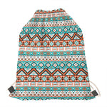 Navajo Geometric Pattern Print Drawstring Bag