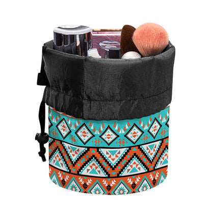 Navajo Geometric Pattern Print Drawstring Makeup Bag