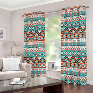 Navajo Geometric Pattern Print Extra Wide Grommet Curtains