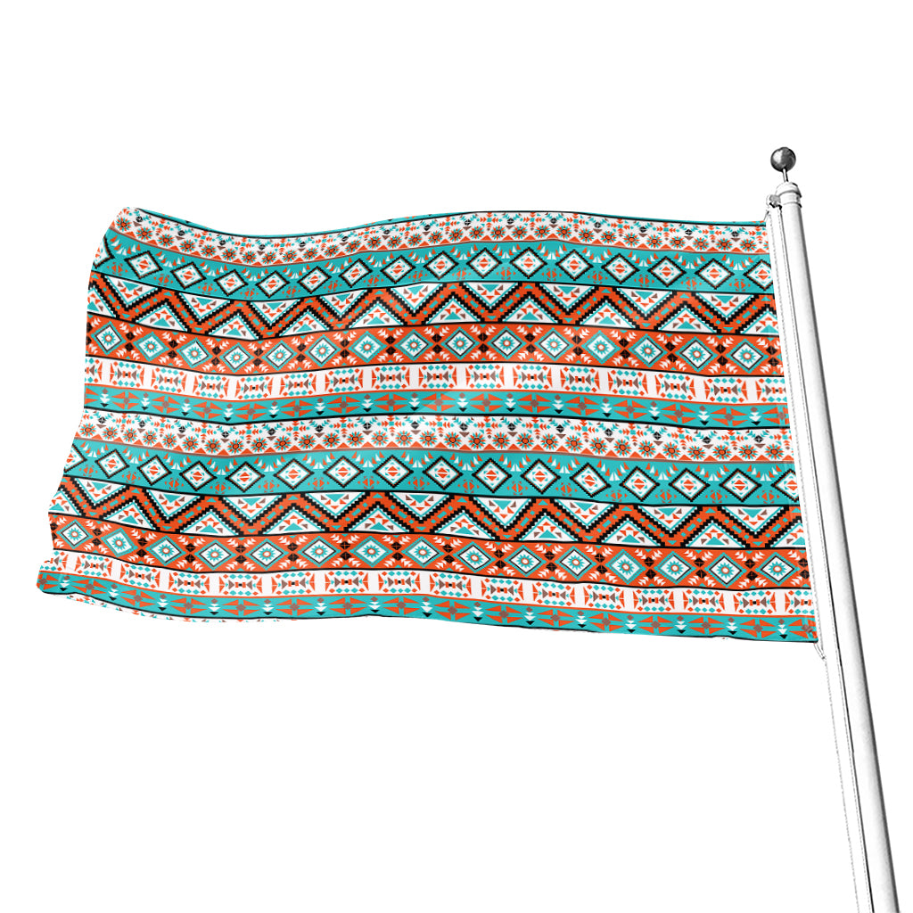 Navajo Geometric Pattern Print Flag