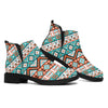 Navajo Geometric Pattern Print Flat Ankle Boots