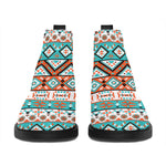 Navajo Geometric Pattern Print Flat Ankle Boots