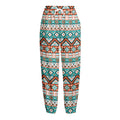 Navajo Geometric Pattern Print Fleece Lined Knit Pants