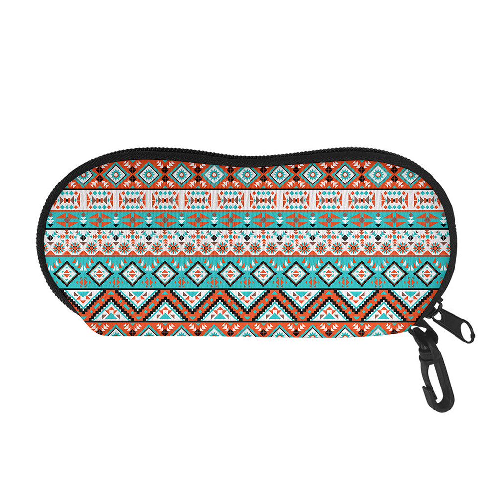 Navajo Geometric Pattern Print Glasses Case