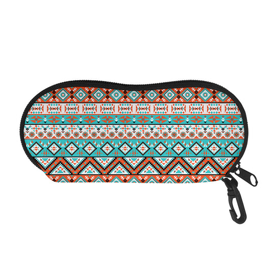 Navajo Geometric Pattern Print Glasses Case