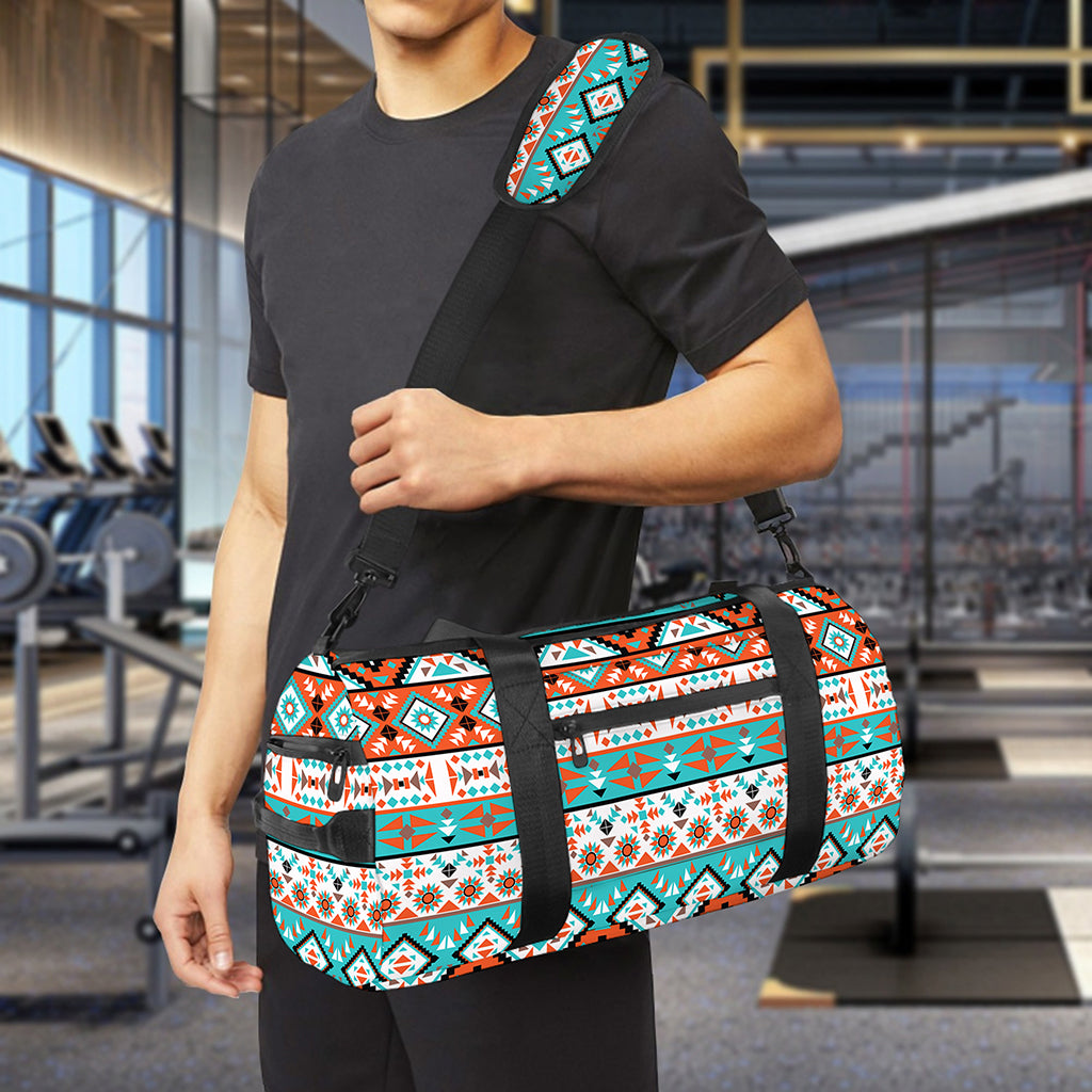 Navajo Geometric Pattern Print Gym Bag