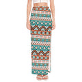 Navajo Geometric Pattern Print High Slit Maxi Skirt