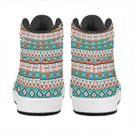 Navajo Geometric Pattern Print High Top Leather Sneakers