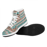 Navajo Geometric Pattern Print High Top Leather Sneakers