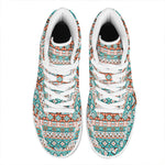 Navajo Geometric Pattern Print High Top Leather Sneakers