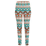 Navajo Geometric Pattern Print High-Waisted Pocket Leggings