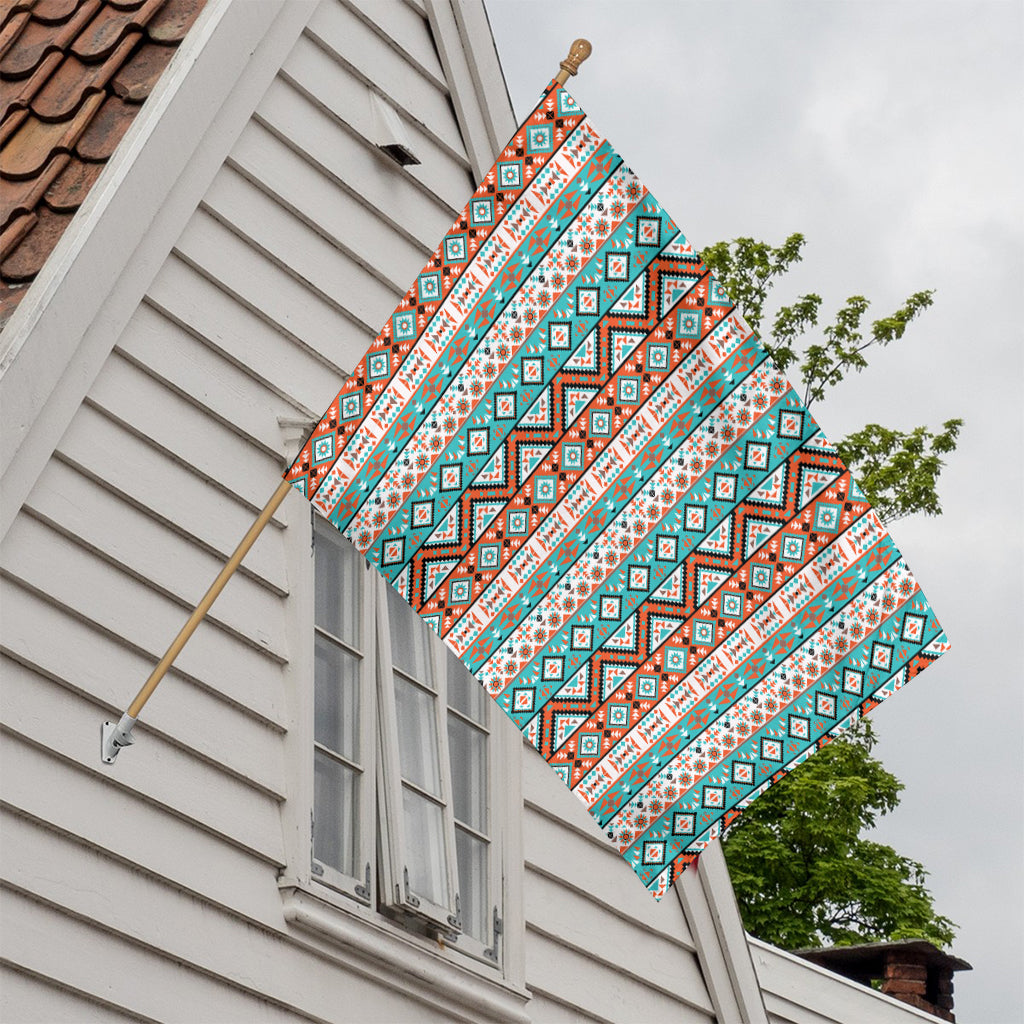 Navajo Geometric Pattern Print House Flag