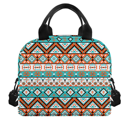 Navajo Geometric Pattern Print Insulated Lunch Bag