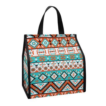 Navajo Geometric Pattern Print Insulated Lunch Tote