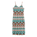 Navajo Geometric Pattern Print Jersey Midi Cami Dress