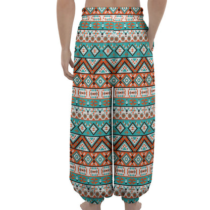 Navajo Geometric Pattern Print Lantern Pants