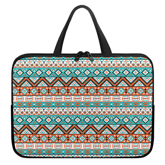 Navajo Geometric Pattern Print Laptop Sleeve With Handle