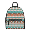 Navajo Geometric Pattern Print Leather Backpack
