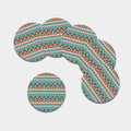 Navajo Geometric Pattern Print Leather Coaster Set