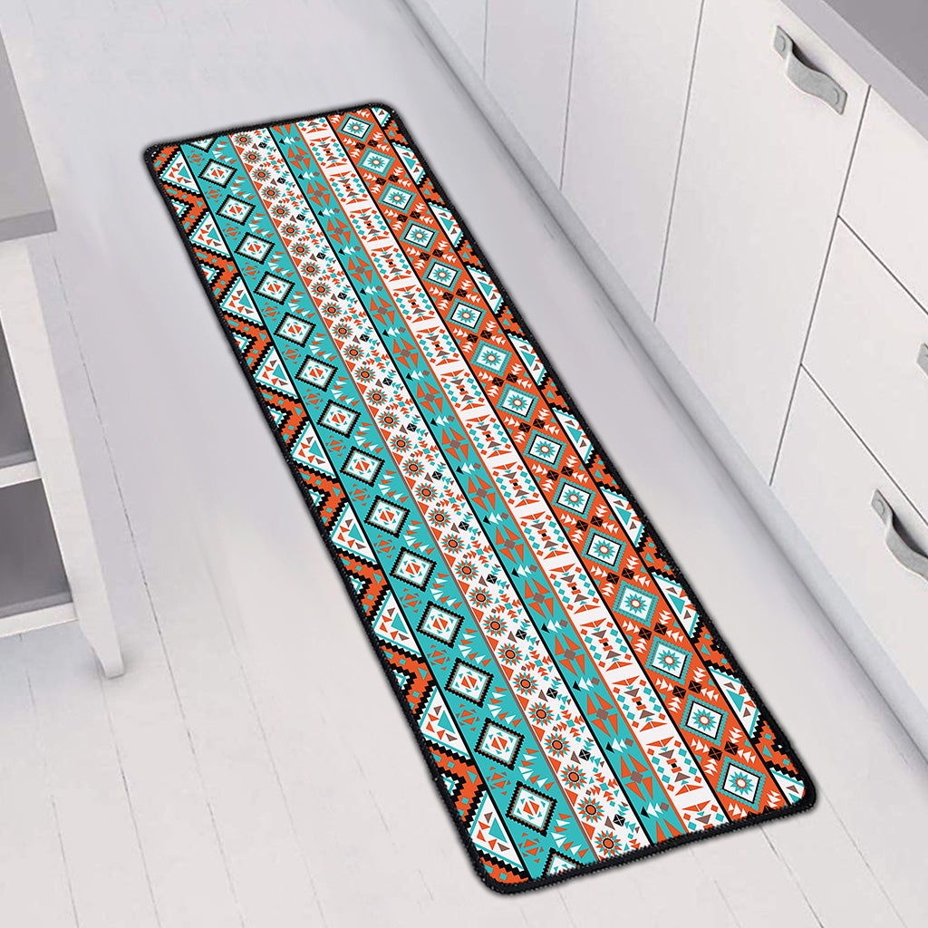 Navajo Geometric Pattern Print Long Kitchen Mat