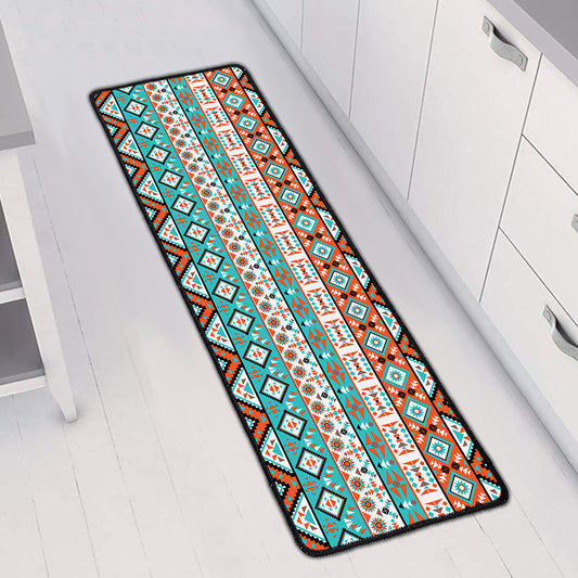 Navajo Geometric Pattern Print Long Kitchen Mat
