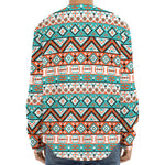 Navajo Geometric Pattern Print Long Sleeve Baseball Jersey