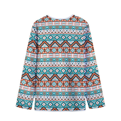Navajo Geometric Pattern Print Long Sleeve Short Coat