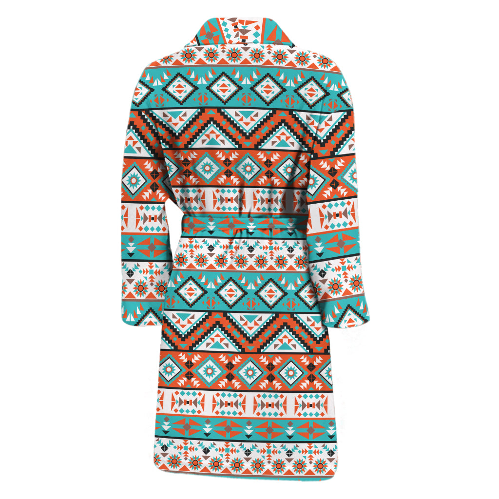 Navajo Geometric Pattern Print Men's Bathrobe