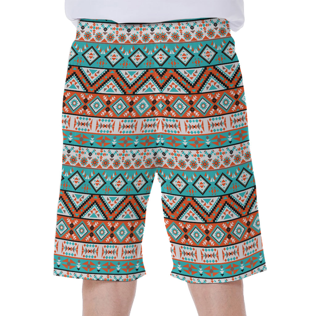 Navajo Geometric Pattern Print Men's Beach Shorts