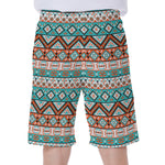 Navajo Geometric Pattern Print Men's Beach Shorts