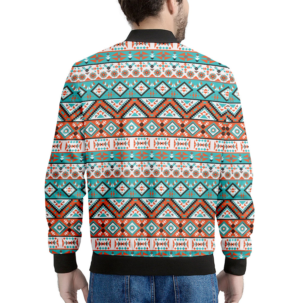 Navajo Geometric Pattern Print Men's Bomber Jacket