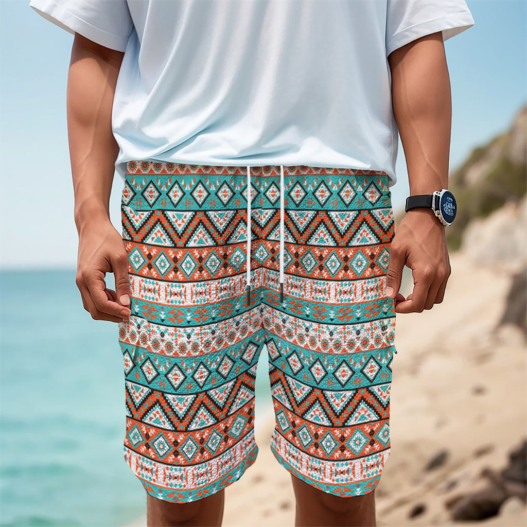 Navajo Geometric Pattern Print Men's Cargo Shorts