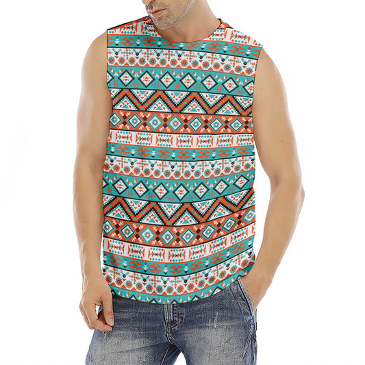 Navajo Geometric Pattern Print Men's Fitness Tank Top