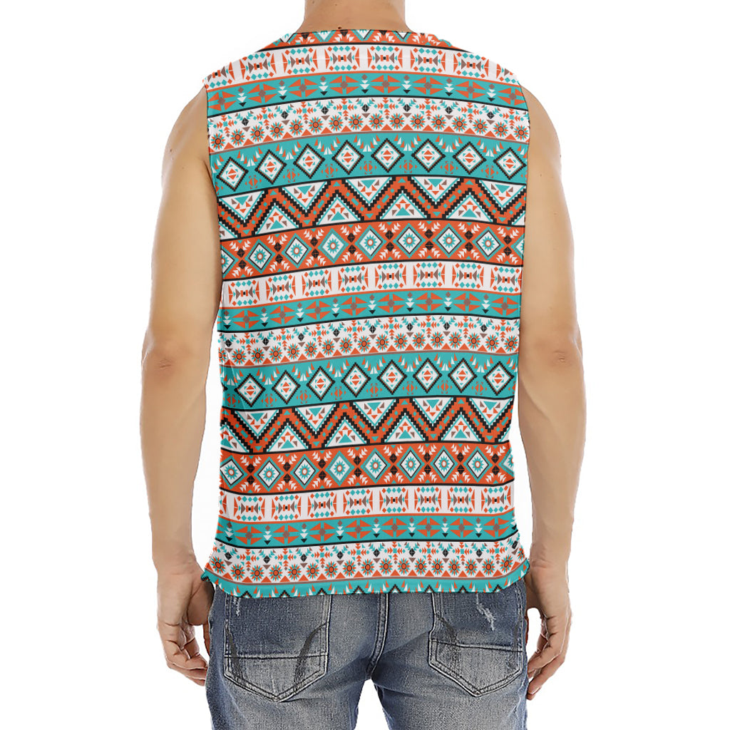 Navajo Geometric Pattern Print Men's Fitness Tank Top