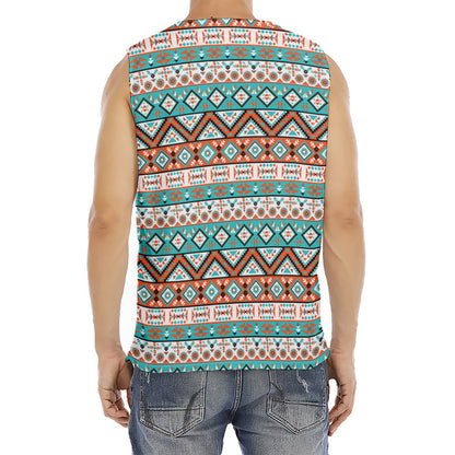 Navajo Geometric Pattern Print Men's Fitness Tank Top