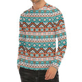 Navajo Geometric Pattern Print Men's Long Sleeve Rash Guard