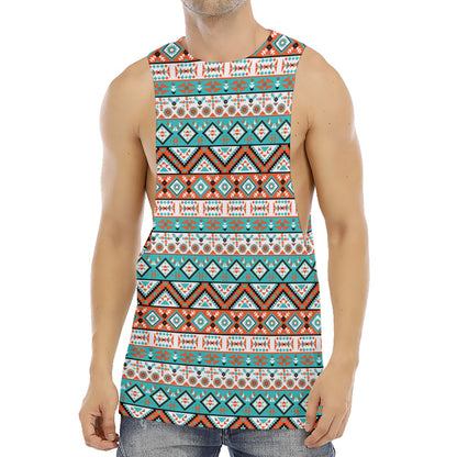 Navajo Geometric Pattern Print Men's Muscle Tank Top
