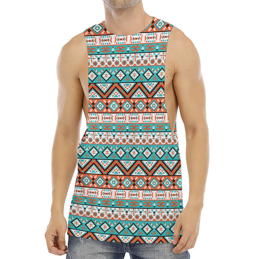 Navajo Geometric Pattern Print Men's Muscle Tank Top
