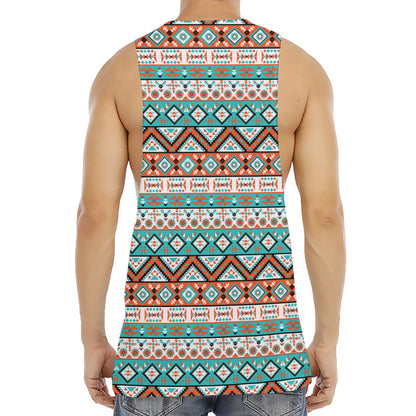 Navajo Geometric Pattern Print Men's Muscle Tank Top