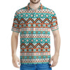 Navajo Geometric Pattern Print Men's Polo Shirt